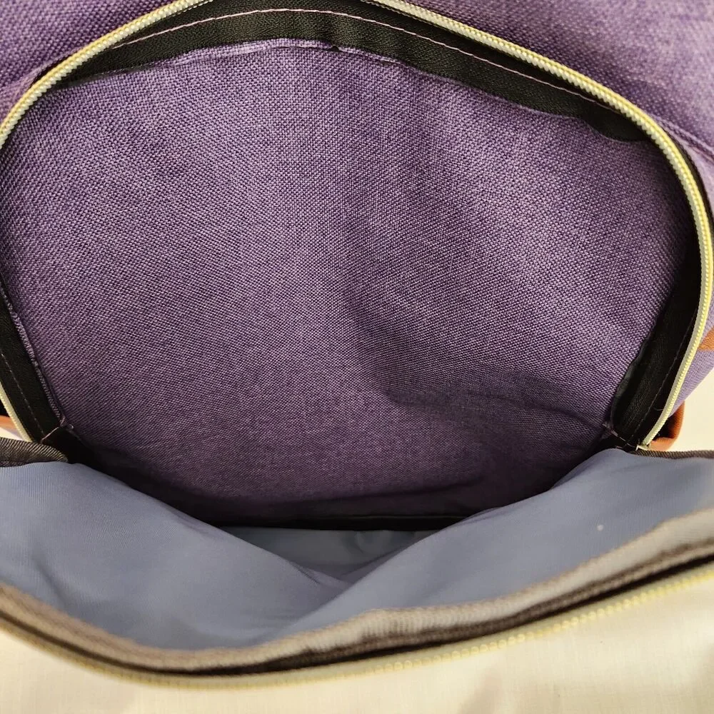 UGrace Backpack Laptop Travel ~ USB Charging Port Purple Canvas Water Resistant.